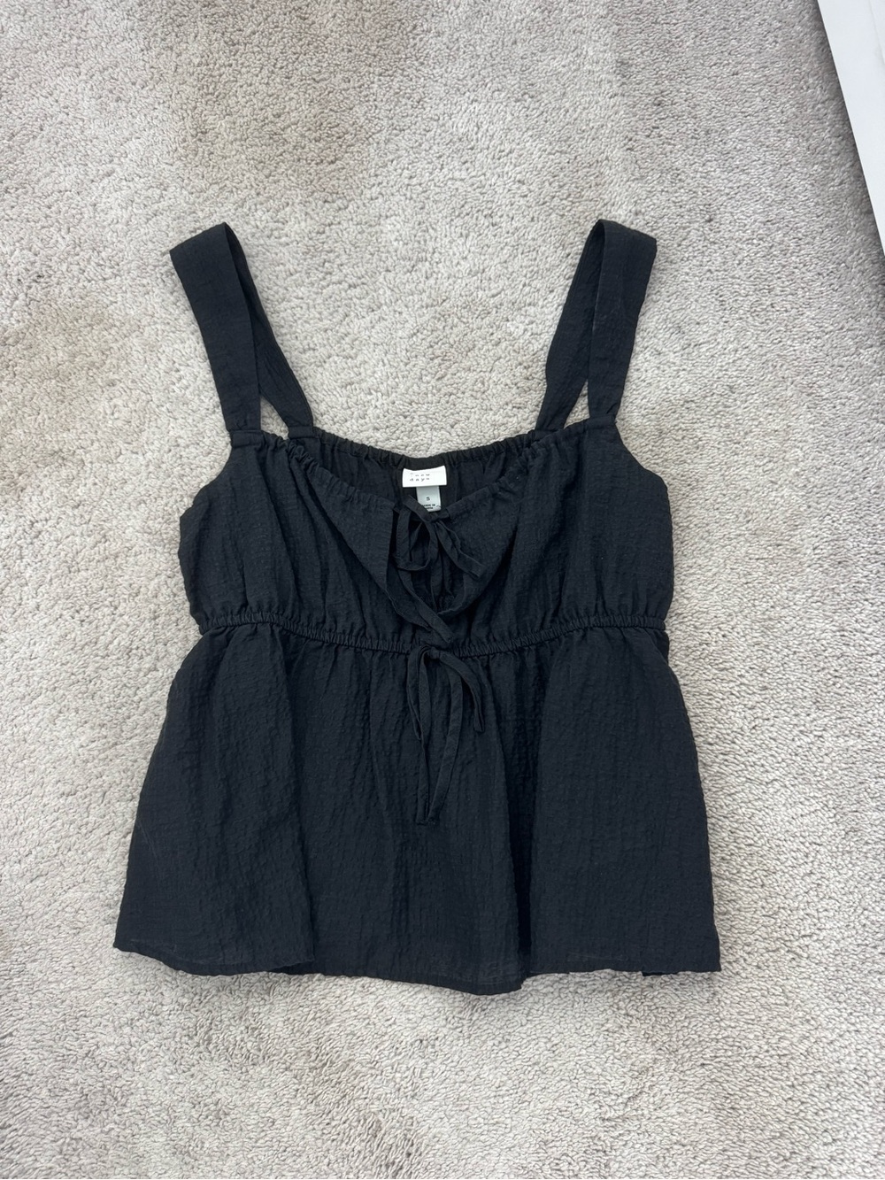 a new day Black Tie-Front Camisole Tank